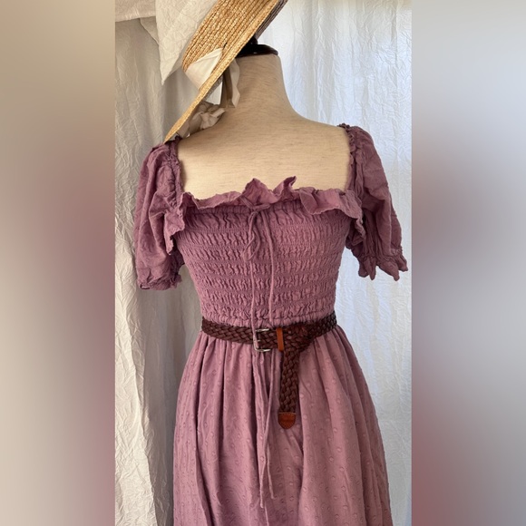 Romantic Wisteria Cottagecore Smocked Bodice with Ruffle Sleeves - Picture 7 of 9